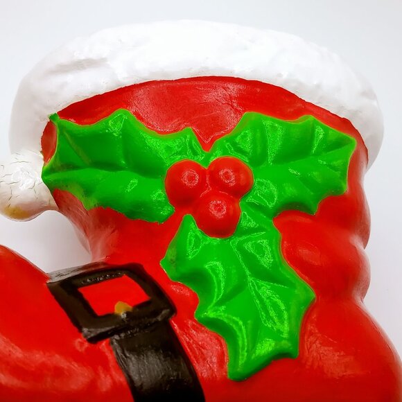 Vintage 1976 Christmas Santa Boot Planter Ceramic Hand Painted Decorative Shoe - Picture 5 of 12